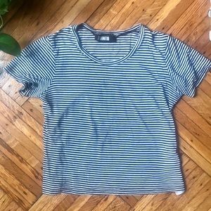 The Reformation Striped Linen Tencel Crop Top